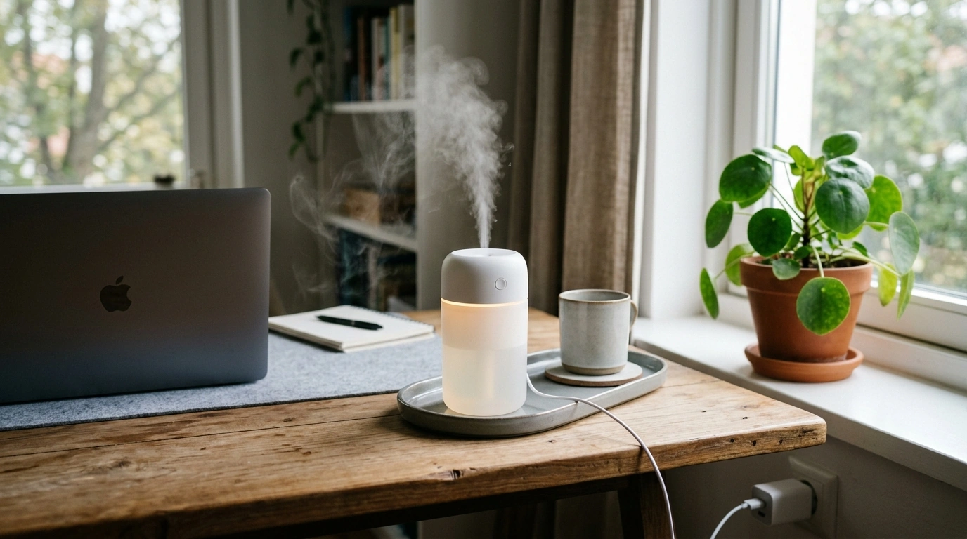 220ml USB Mini Humidifier: Ultrasonic Mist + LED