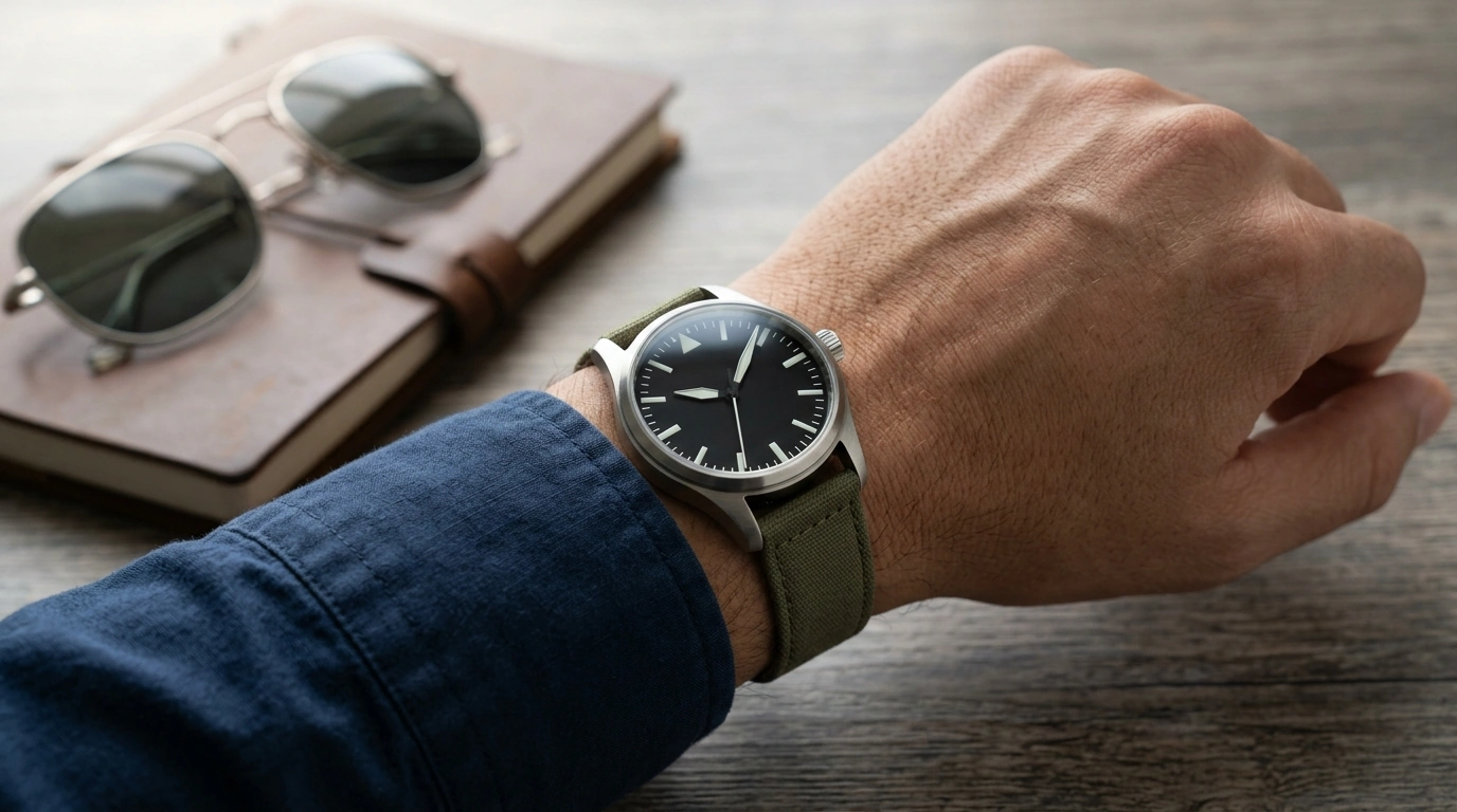 37mm Pilot Automatic Watch: Classic Fit, Sharp Legibility