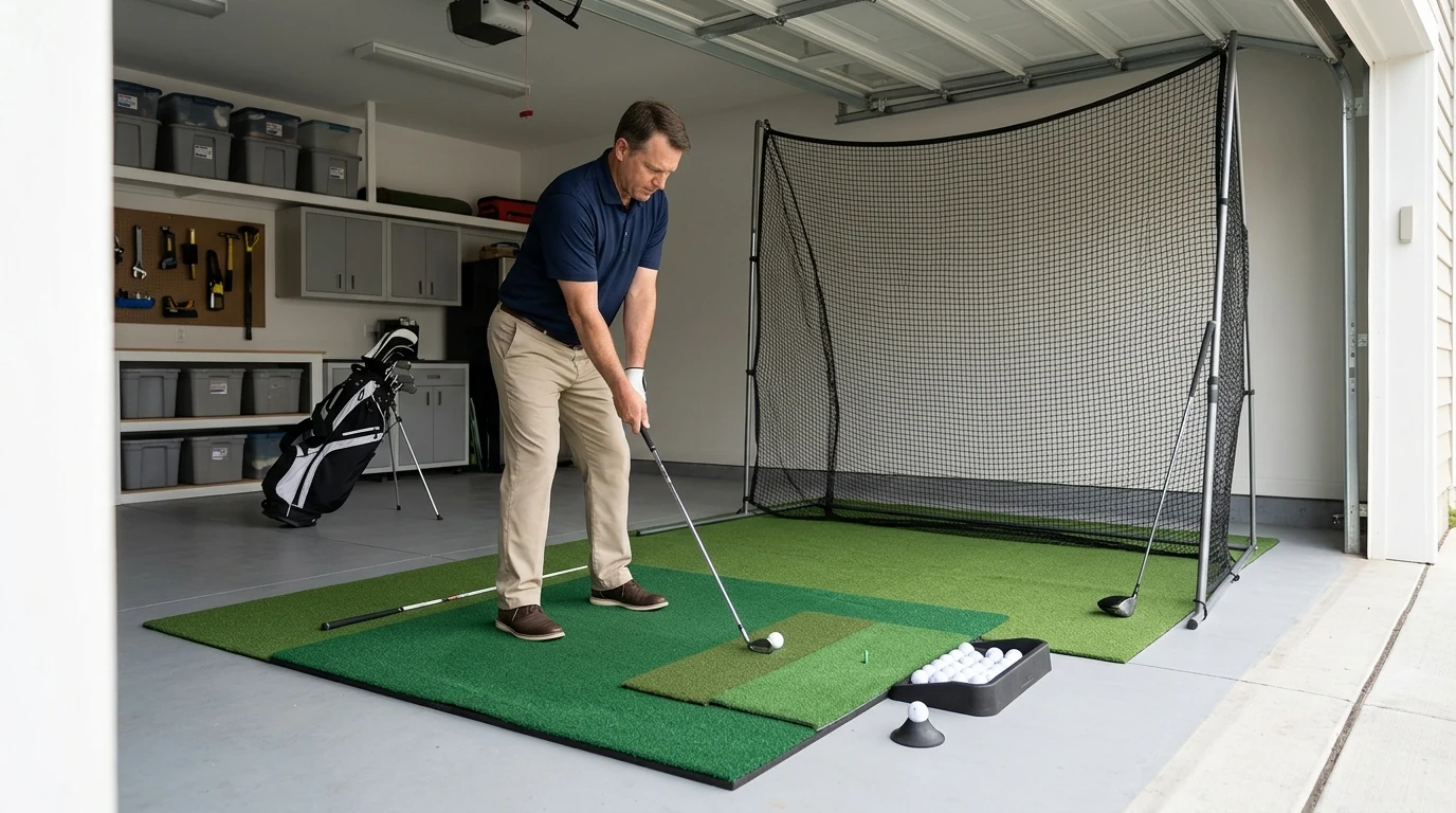 4-in-1 5x4 Golf Hitting Mat: Swap Inserts & Use Tees