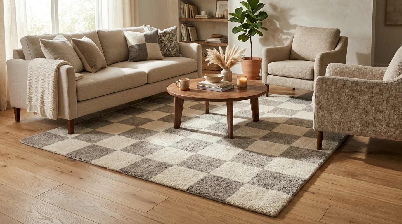 Checkered Plush Area Rug Guide: Sizing, Style & Care