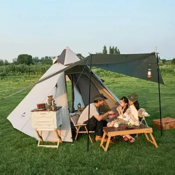 Waterproof Pyramid Tent (3–4 Person) for Rainy Camp Trips