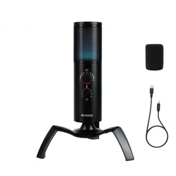 USB Gaming Mic for PC/PS5/PS4: RGB, Mute & Gain Dial